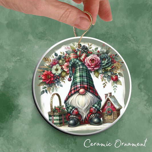 Gnome Christmas Ceramic Ornament 32-37