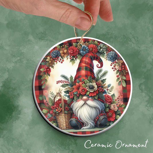 Gnome Christmas Ceramic Ornament 32-38