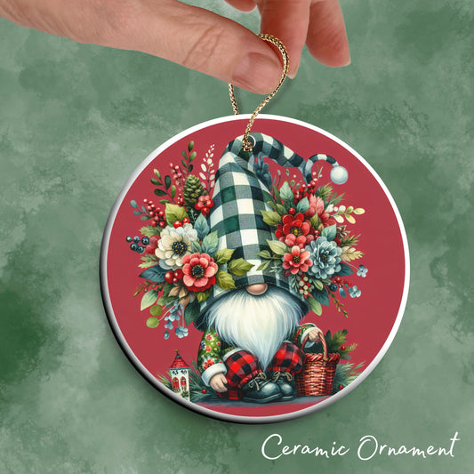 Gnome Christmas Ceramic Ornament 32-40