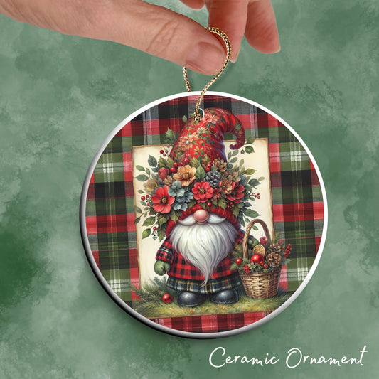 Gnome Christmas Ceramic Ornament 32-43