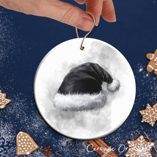 Gothic Christmas Decor Monochrome Black and White Ceramic Ornament 65-32