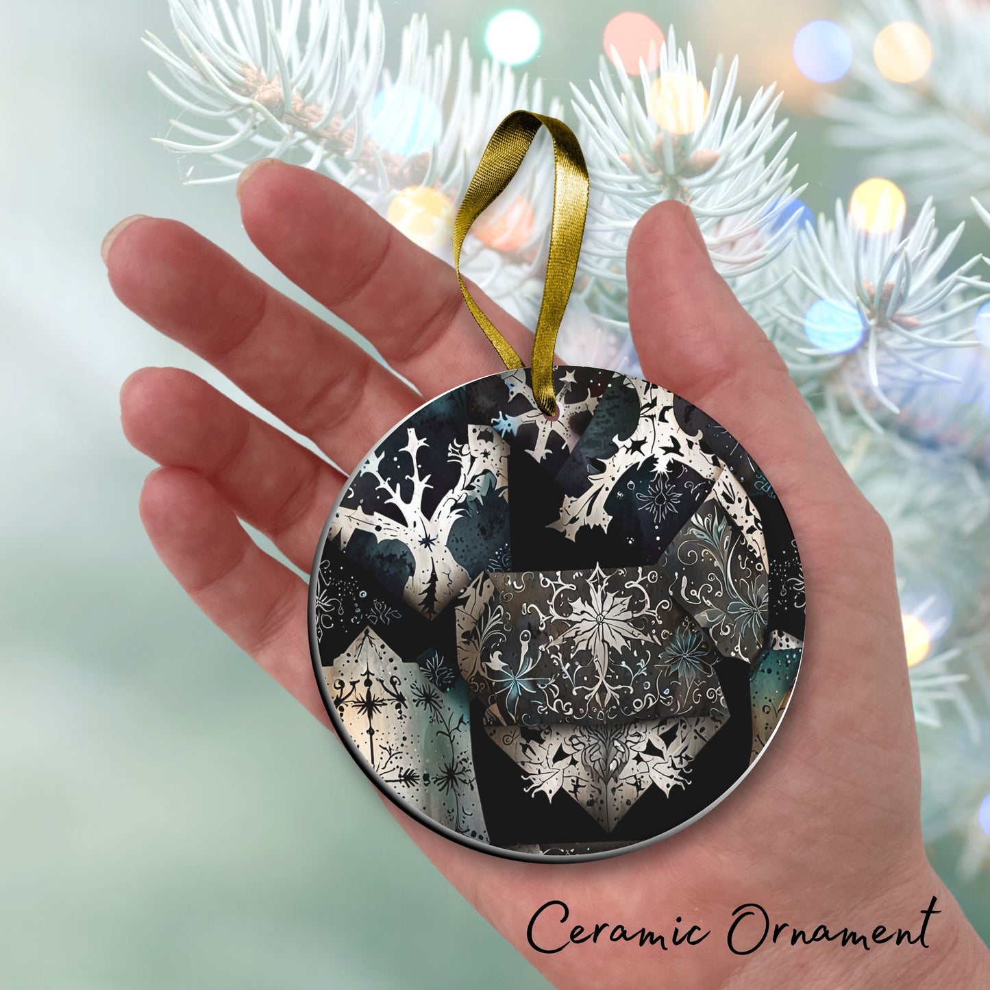 Gothic Christmas Decor Ceramic Ornament 64-14