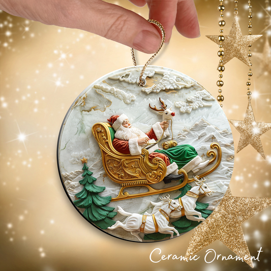 Christmas Santa Ceramic Ornament 34-27