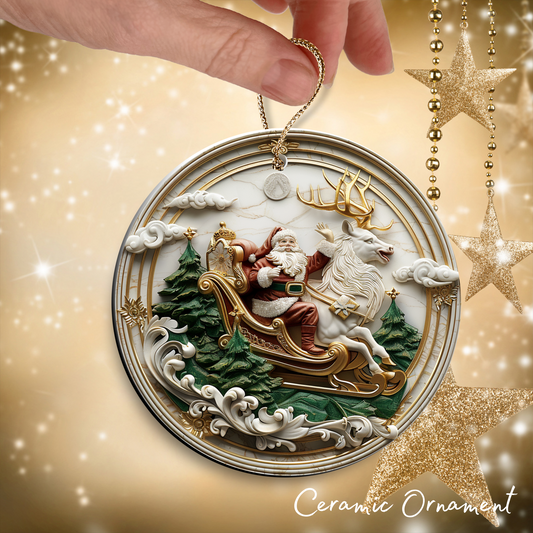 Christmas Santa Ceramic Ornament 34-28