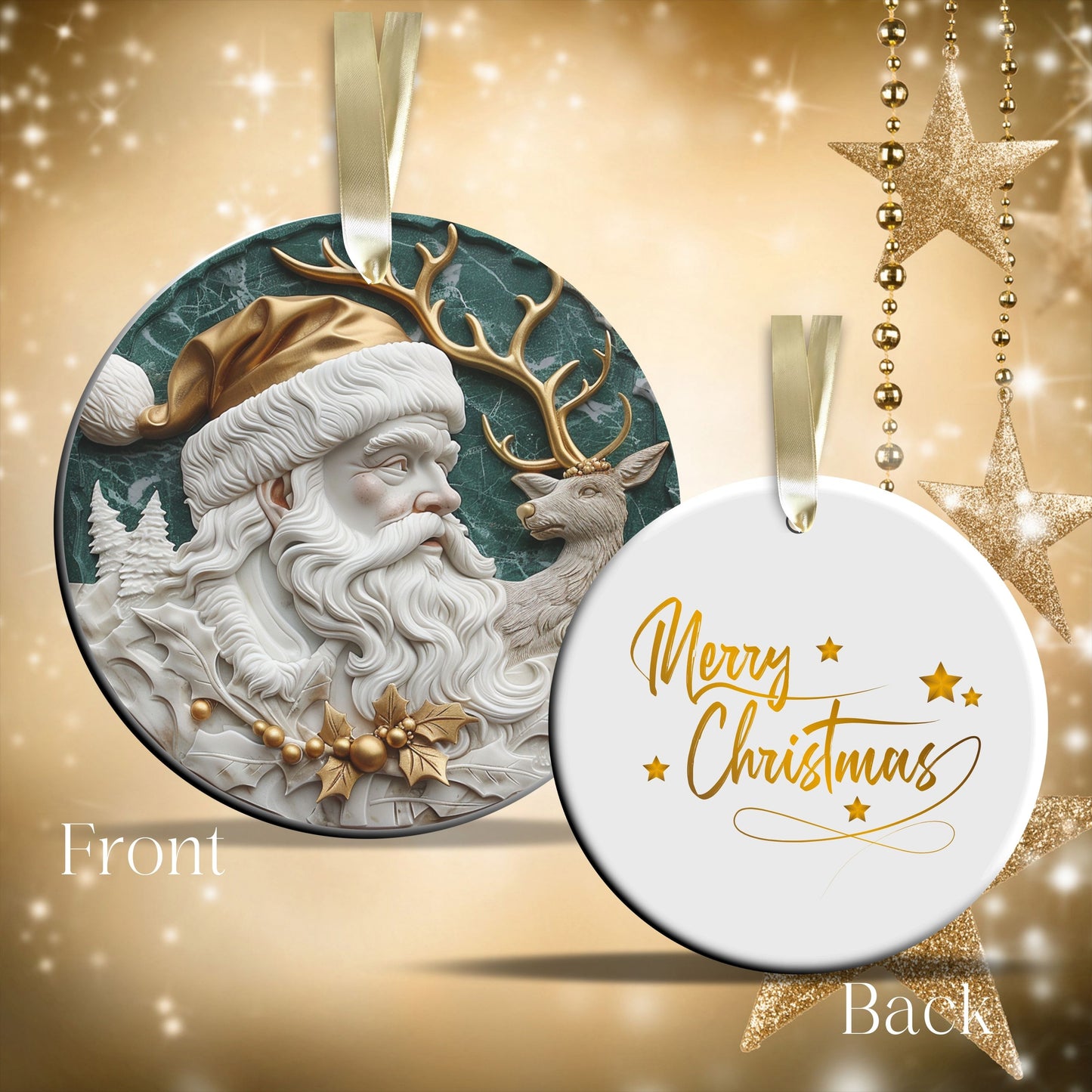 Christmas Santa Ceramic Ornament 34-29