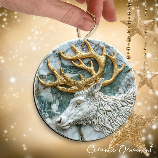 Christmas Reindeer Ceramic Ornament 34-32