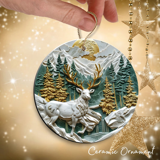 Christmas Reindeer Ceramic Ornament 34-34