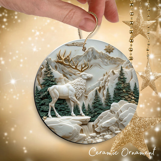 Christmas Reindeer Ceramic Ornament 34-35