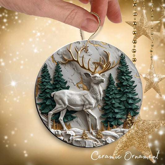 Christmas Reindeer Ceramic Ornament 34-36