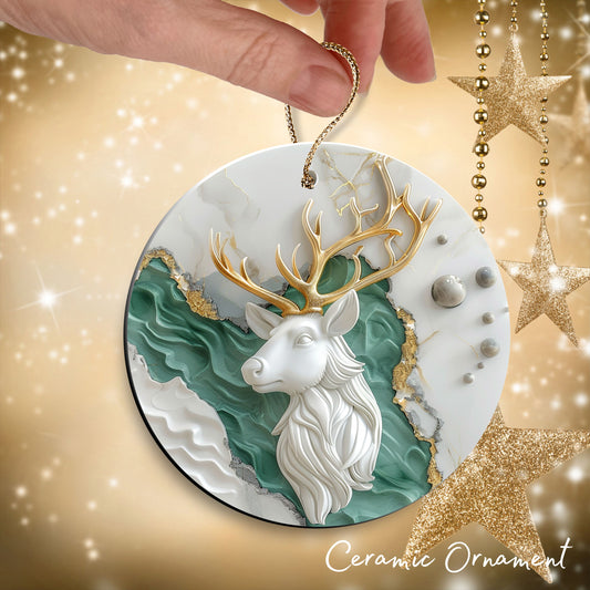 Christmas Reindeer Ceramic Ornament 34-58