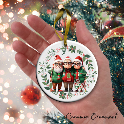 Grumpy Christmas Grandparents Ceramic Ornament 52-17