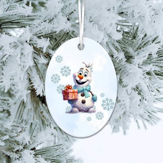 Happy Snowman Ceramic Ornament 30-38