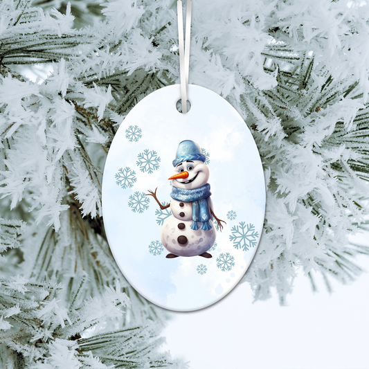 Happy Snowman Ceramic Ornament 30-40