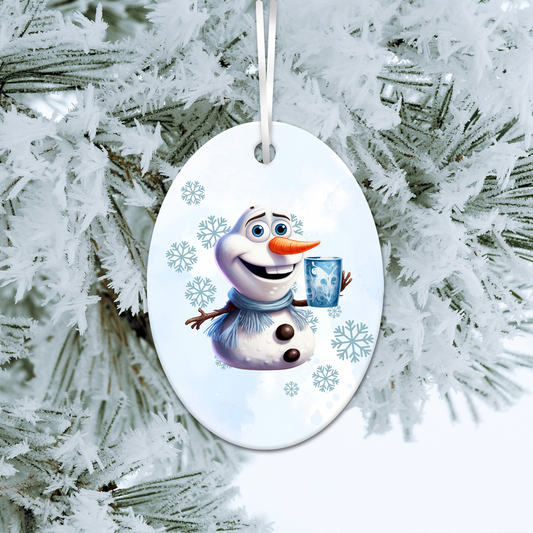 Happy Snowman Ceramic Ornament 30-41