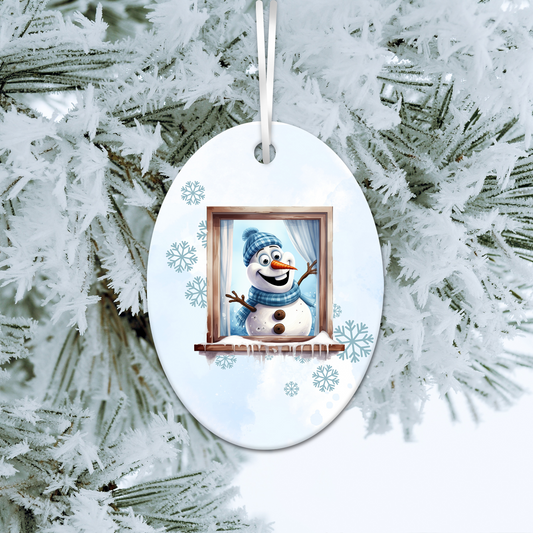 Happy Snowman Ceramic Ornament 30-45