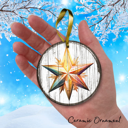 Christmas Nativity Ceramic Ornament 11-15 Star