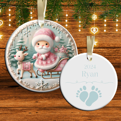 Pastel Nursery Babys First Christmas Ceramic Ornament Bauble 56-18