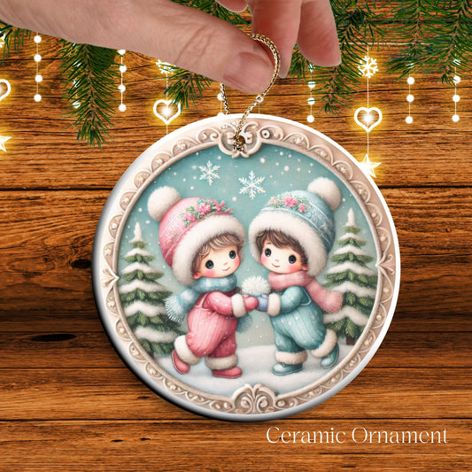 Pastel Nursery Babys First Christmas Ceramic Ornament Bauble 56-03