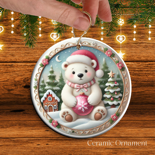 Pastel Nursery Babys First Christmas Ceramic Ornament Bauble 56-05