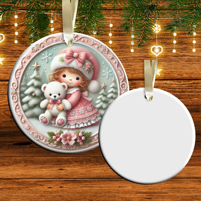 Pastel Nursery Babys First Christmas Ceramic Ornament Bauble 56-06