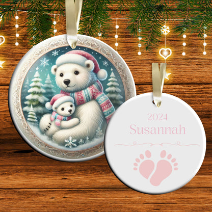 Pastel Nursery Babys First Christmas Ceramic Ornament Bauble 56-08