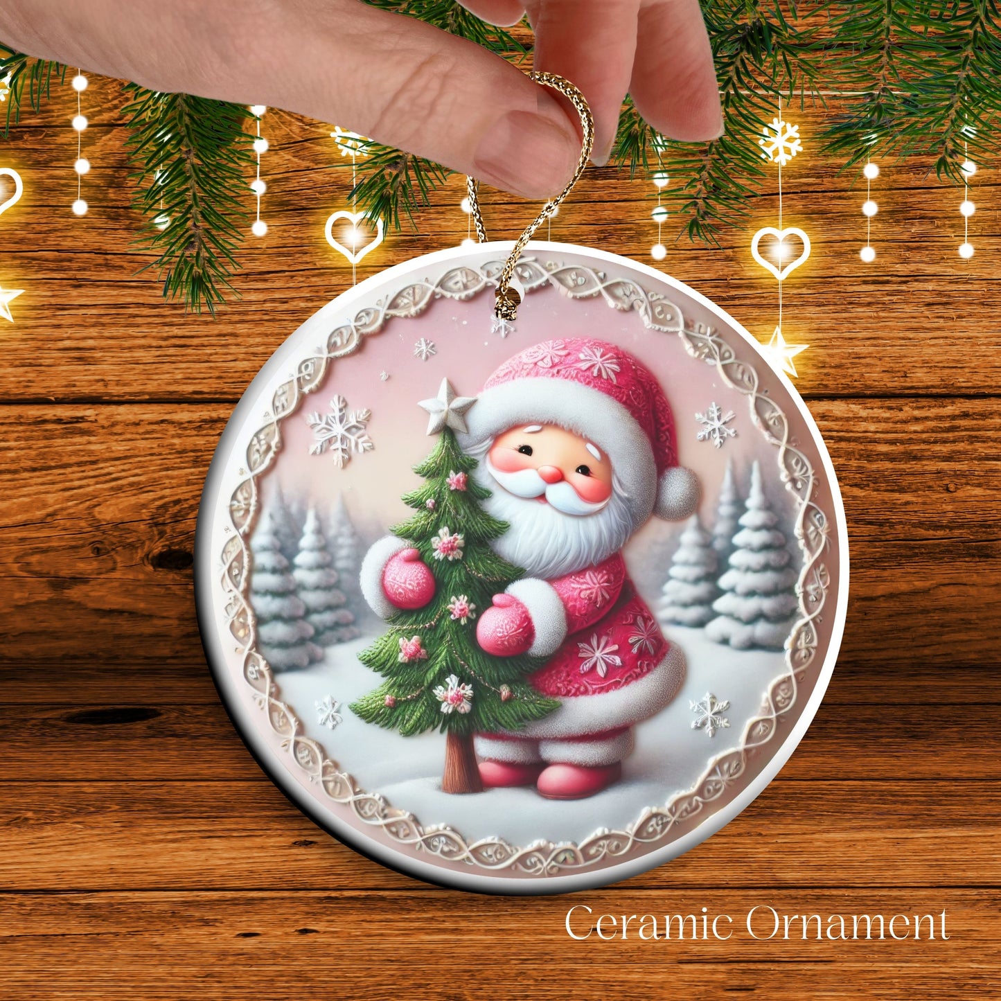 Pastel Nursery Babys First Christmas Ceramic Ornament Bauble 56-15