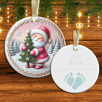 Pastel Nursery Babys First Christmas Ceramic Ornament Bauble 56-15