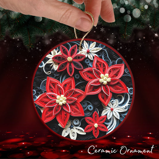 Red 3D Christmas Ceramic Ornament 06-09