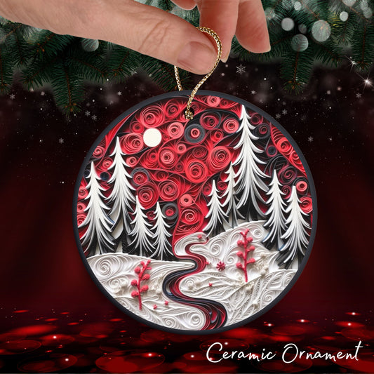 Red 3D Christmas Ceramic Ornament 06-16