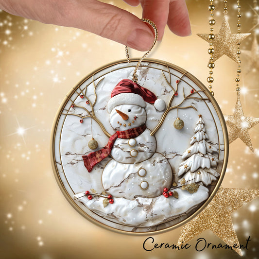 Red & Gold Christmas Ceramic Ornament 35-01