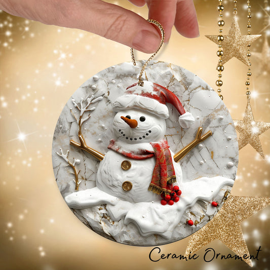 Red & Gold Christmas Ceramic Ornament 35-02