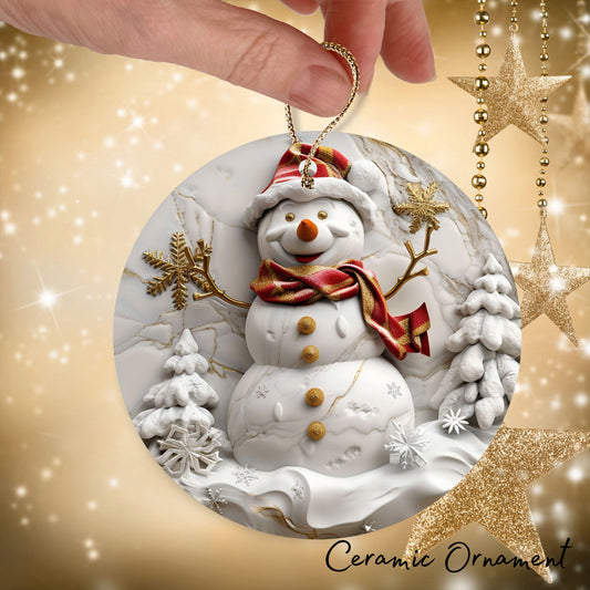 Red & Gold Christmas Ceramic Ornament 35-14