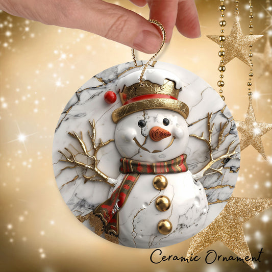 Red & Gold Christmas Ceramic Ornament 35-15