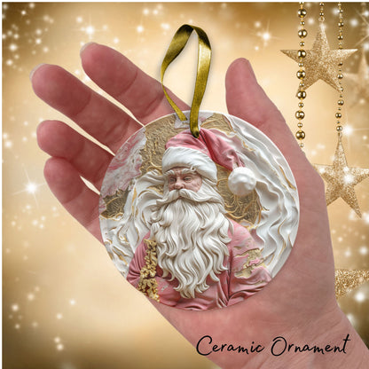 Red & Gold Christmas Ceramic Ornament 35-21