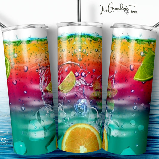 Refreshing Water Taste the Rainbow 20 oz Summer Tumbler