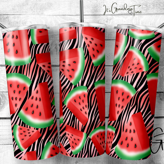 Watermelon Zebra Tumbler