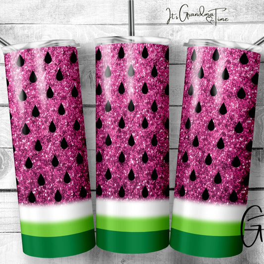 Watermelon Glitter Pink Tumbler