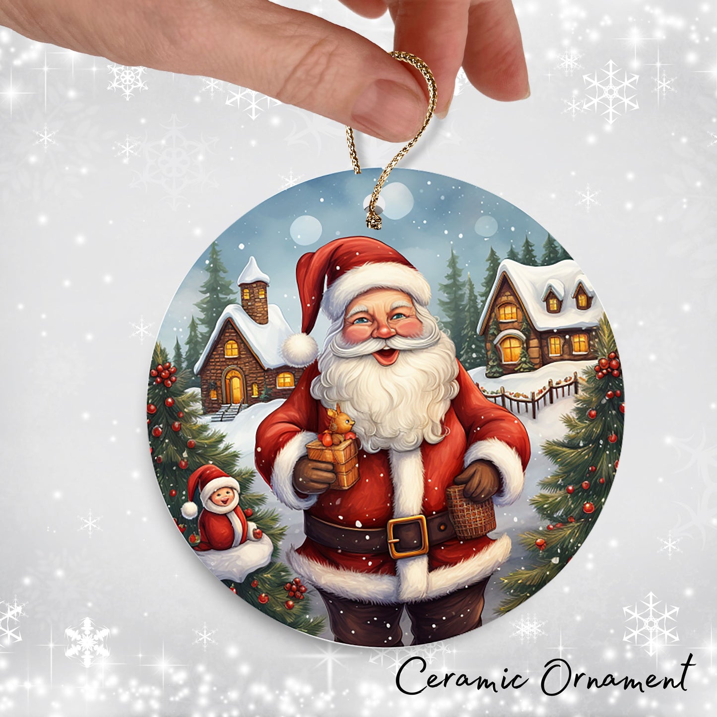 Santa Claus Ceramic Ornament 42-09