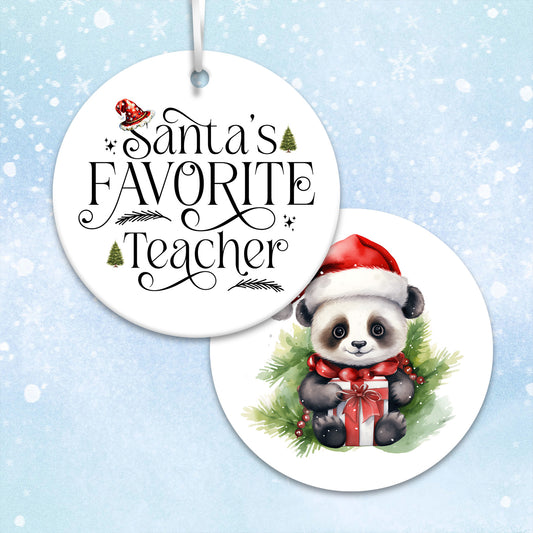 Santa's Favorite Teacher Ceramic Ornament 23-02