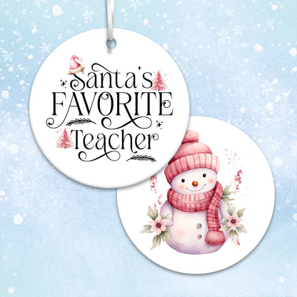 Santa's Favorite Teacher Ceramic Ornament 23-01