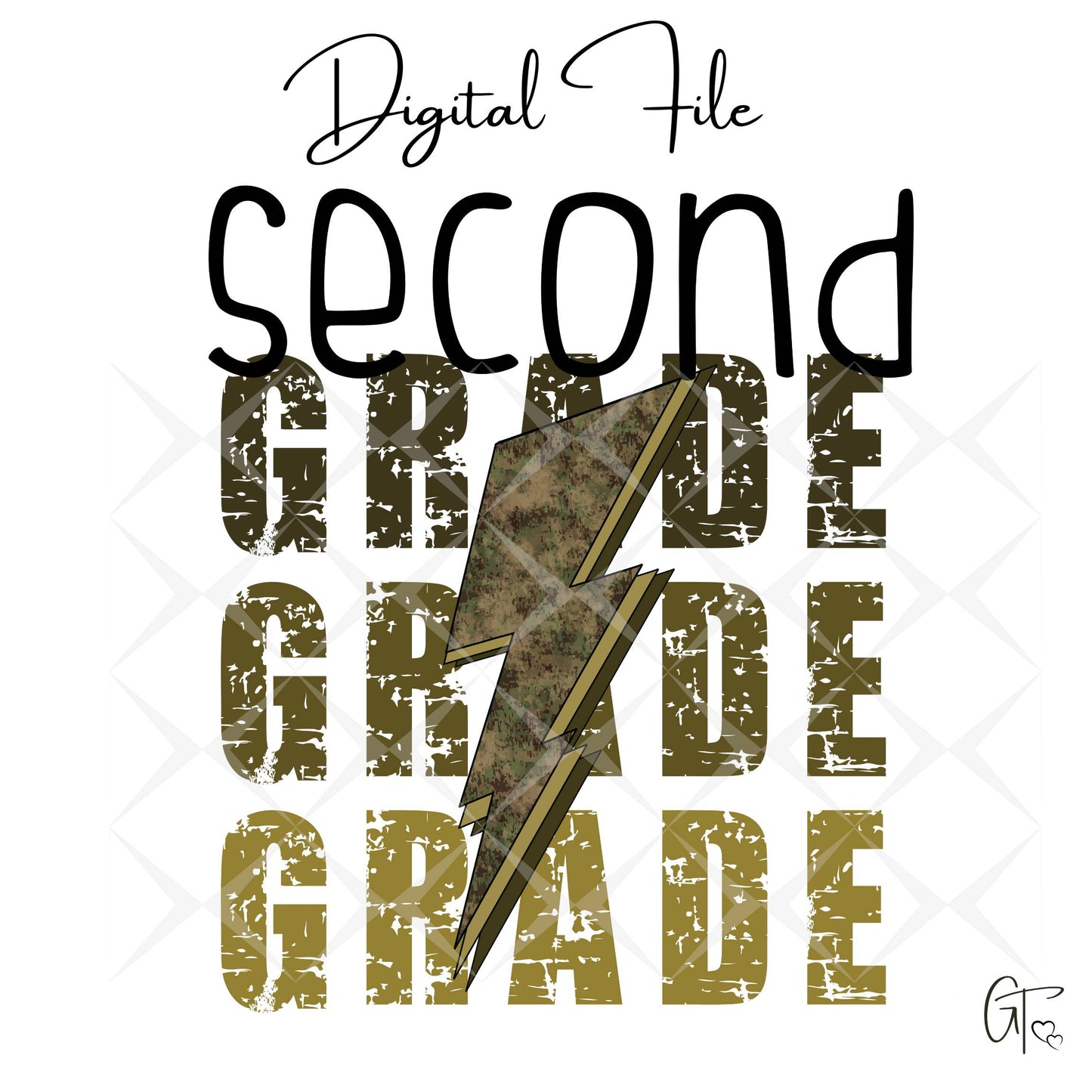 Camo Guard Lightening Bolt Back to School Digital File