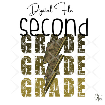 Camo Guard Lightening Bolt Back to School Digital File