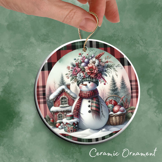 Snowman Christmas Ceramic Ornament 33-44