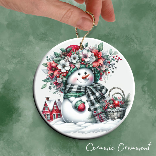 Snowman Christmas Ceramic Ornament 33-45