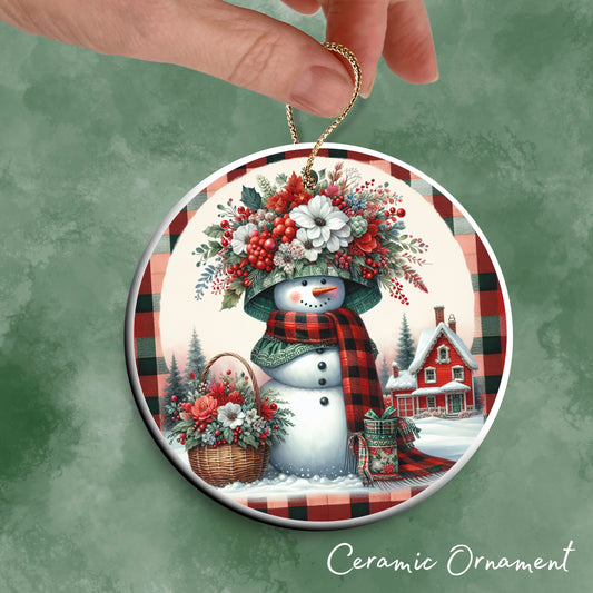 Snowman Christmas Ceramic Ornament 33-46