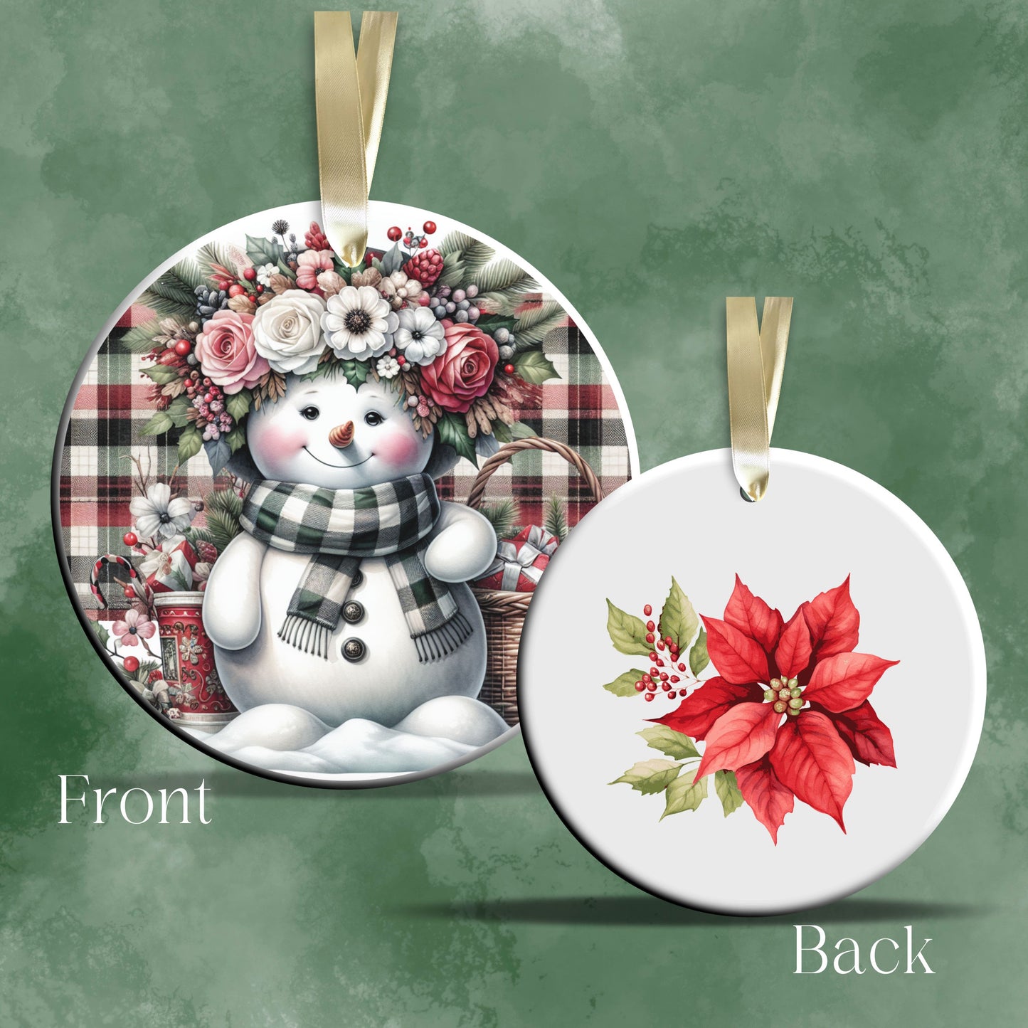 Snowman Christmas Ceramic Ornament 33-48