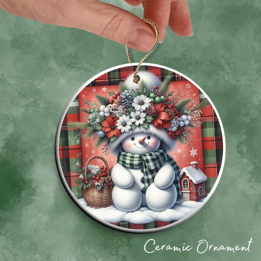 Snowman Christmas Ceramic Ornament 33-49