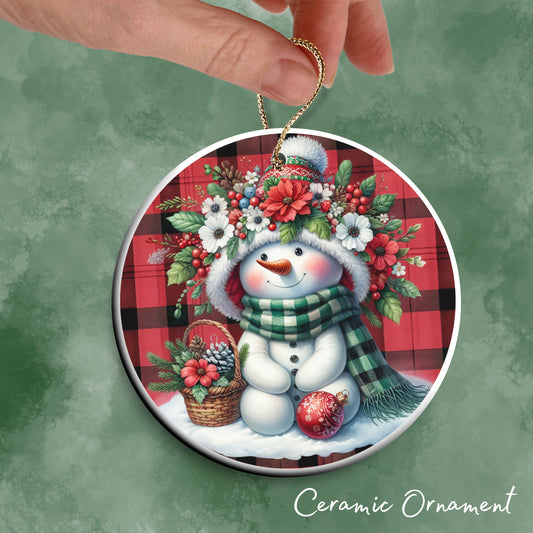 Snowman Christmas Ceramic Ornament 33-50