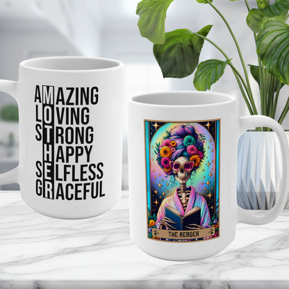 The Reader - MOTHER Amazing Loving Strong Happy Selfless Graceful Mug