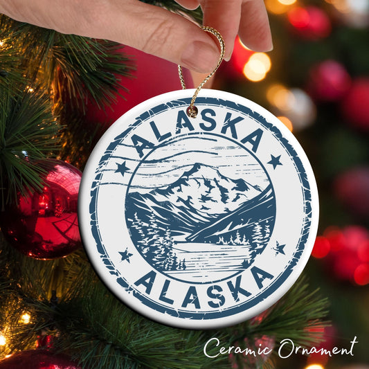 Alaska State Christmas Ornament - Personalized Ceramic 66-AK